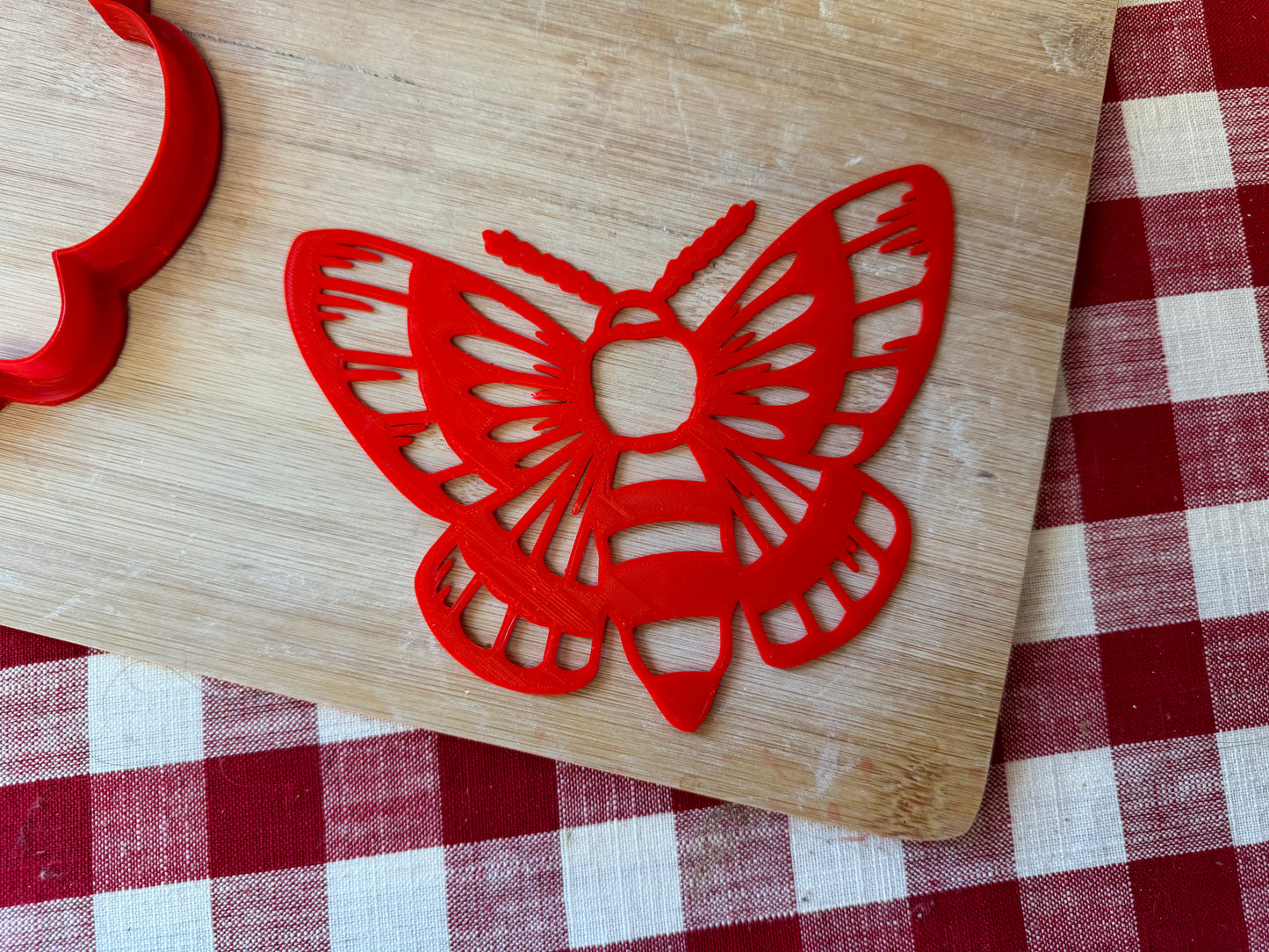 Moth 1 design, Pottery Stamp or Stencil w/ optional cutter, plastic 3d printed, multiple sizes available