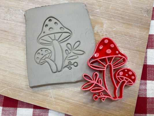 Autumn Stamp Series - Autumn Mushroom stamp, plastic 3D printed, multiple sizes