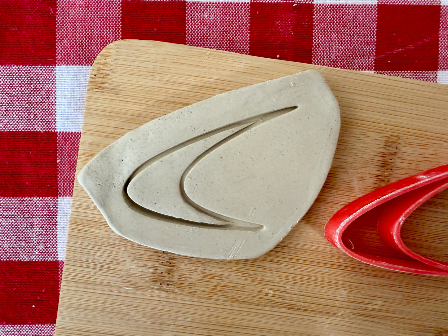 Boomerang (Pointed) Pottery Stamp - June 2026 - Mid Century Modern Themed Mystery Box, multiple sizes available