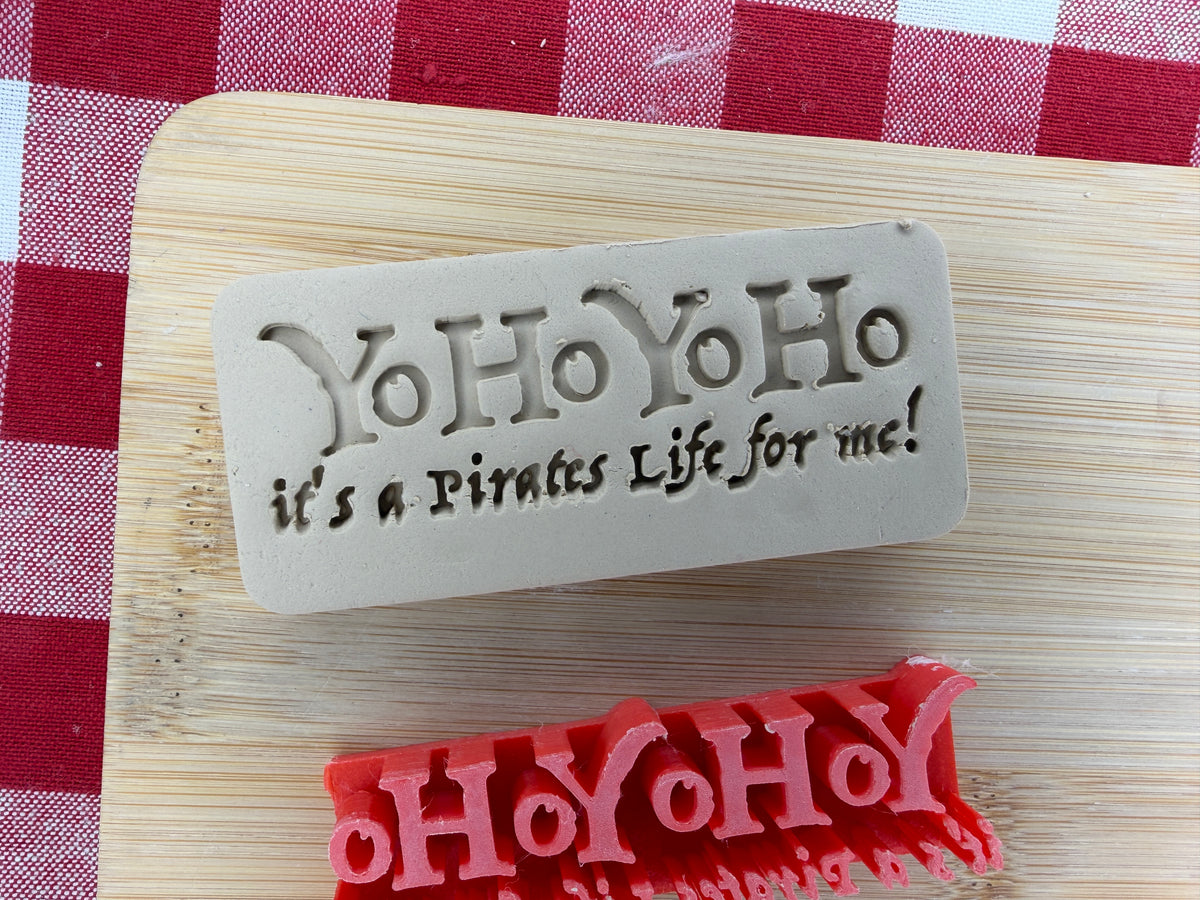 "Yo Ho Yo Ho it's a Pirates Life for me!" - Word Pottery Stamp - August 2026 - Pirate Themed Mystery Box, multiple sizes available