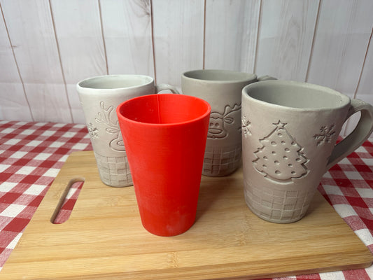 Tall Cup Form for Tall Cup Pottery Template - Form Only - Straight side, 3" Base x 6" Tall x 4" top Finished size