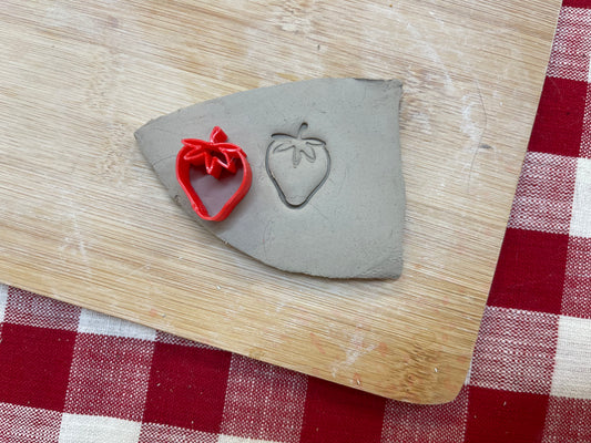 Strawberry Mini Pottery Stamp - August 2023 stamp of the month, multiple sizes