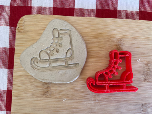Ice Skate - Pottery Stamp - July 2025 - Christmas in July Themed Mystery Box, multiple sizes available