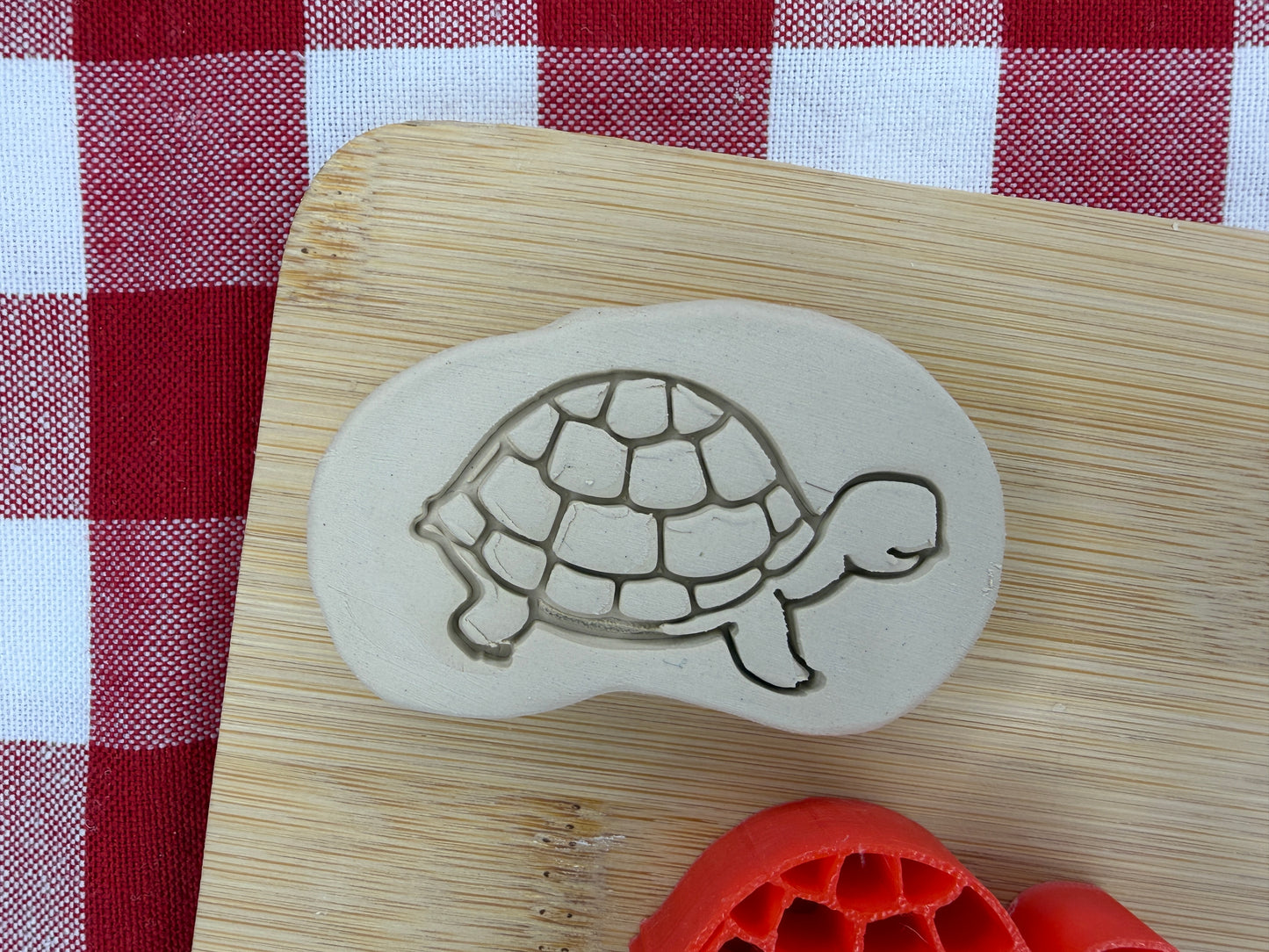 Turtle Pottery Stamp with optional cookie cutter - May 2026 - Animals That I Haven't Yet Made Themed Mystery Box, multiple sizes available