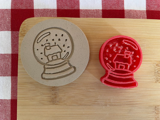 Snow Globe - Pottery Stamp - July 2025 - Christmas in July Themed Mystery Box, multiple sizes available