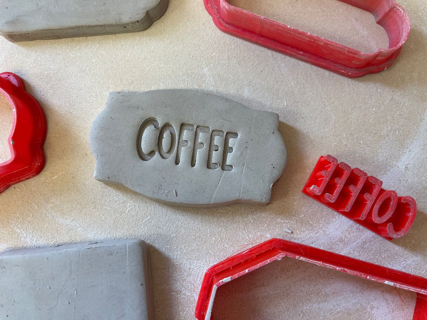 Baking and Pantry Words Pottery Stamps - Flour, sugar, coffee, etc, 3D Printed, each or set