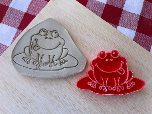 Frog pottery stamp, from the April 2024 Boys themed mystery box - multiple sizes available, 3D printed