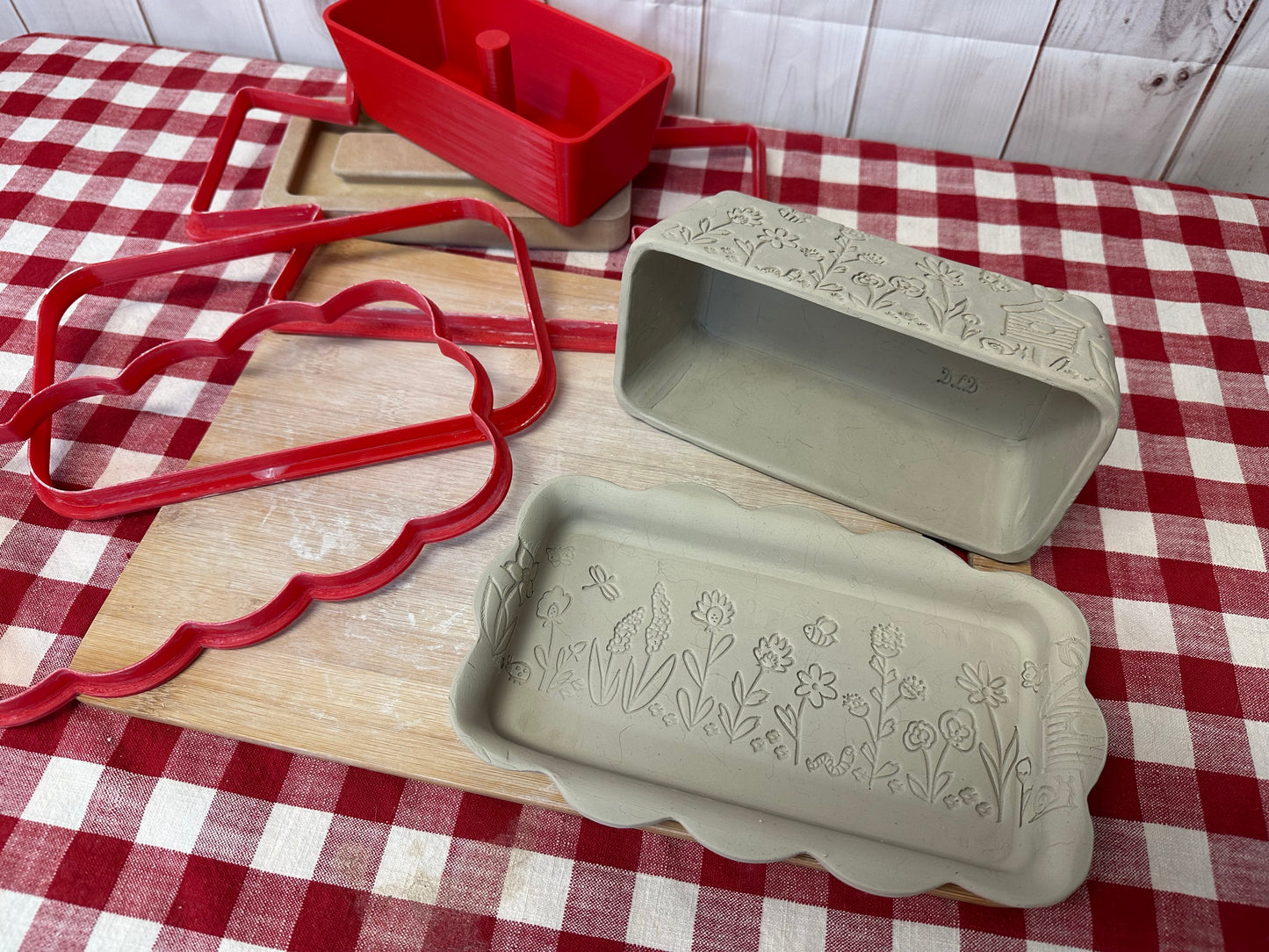 Butter Dish *NEW* Template Kit Clay Cutters, w/ Forming block and GR Pottery Wallie Form and Template -  Lid and base, Set or each