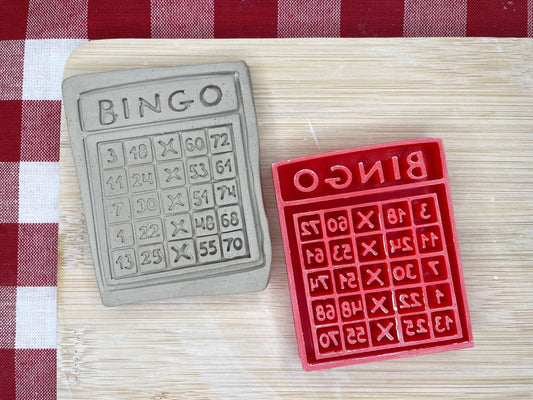 "BINGO" card word stamp - September 2024 mystery box, plastic 3D printed, multiple sized available