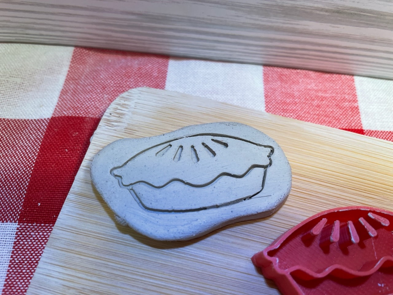 Pie Pottery Stamp - December 2023 Mystery Box, Plastic 3D printed, multiple sizes available