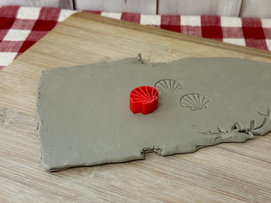 Seashell Mini Pottery Stamp - March 2024 Stamp of the Month, plastic 3D printed, multiple sizes