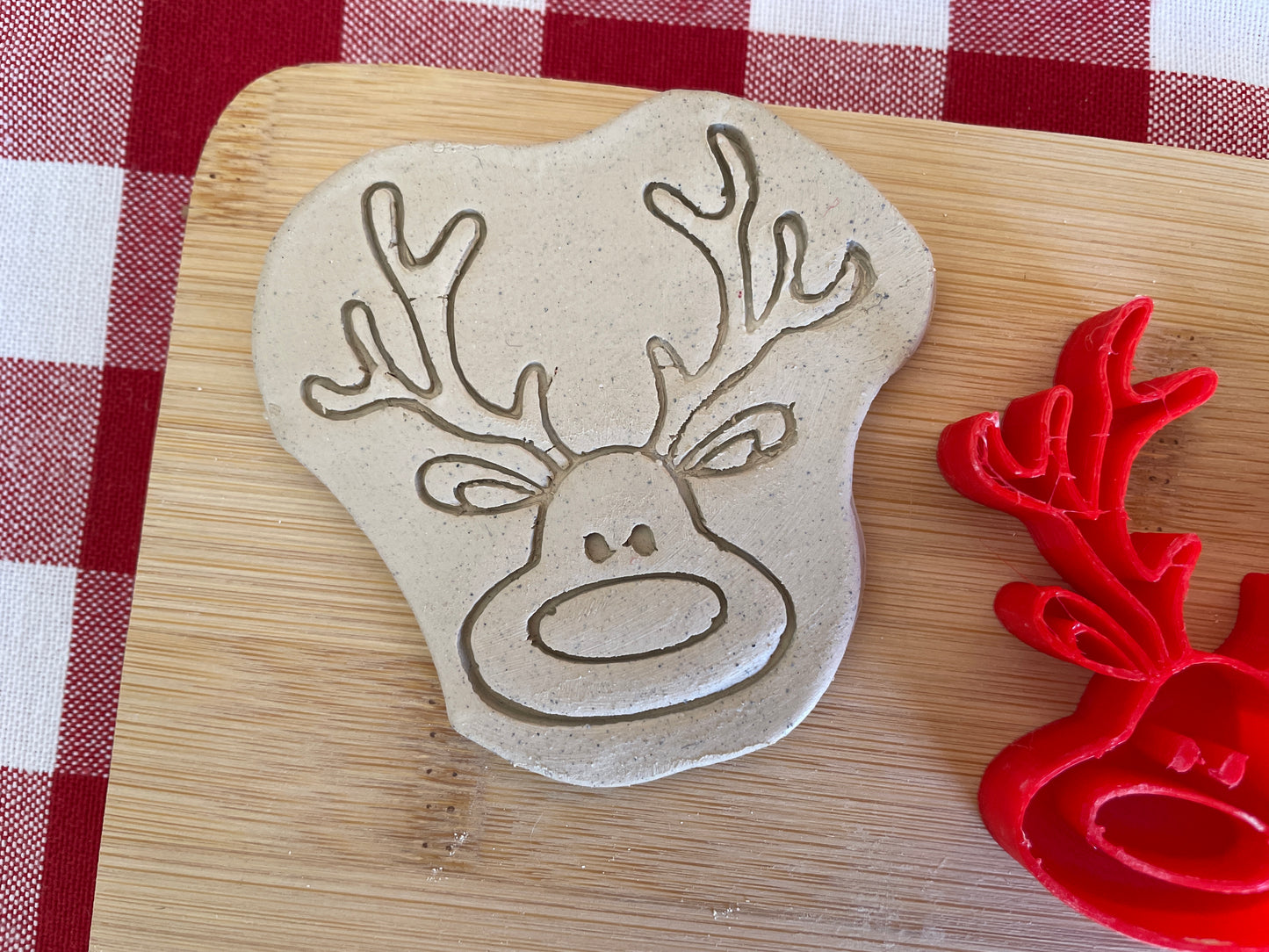 Reindeer - Pottery Stamp - July 2025 - Christmas in July Themed Mystery Box, multiple sizes available