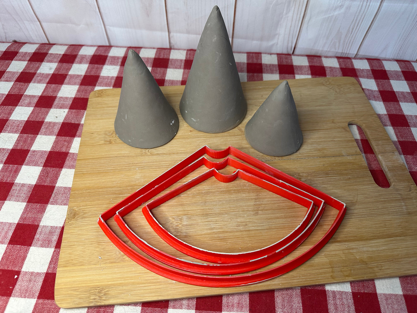 NEW Short Cone Template, Clay Cutter - Plastic 3D printed, Short Cone Design, Christmas Tree, Gnome Body, Ghost, Multiple Sizes, Each or Set