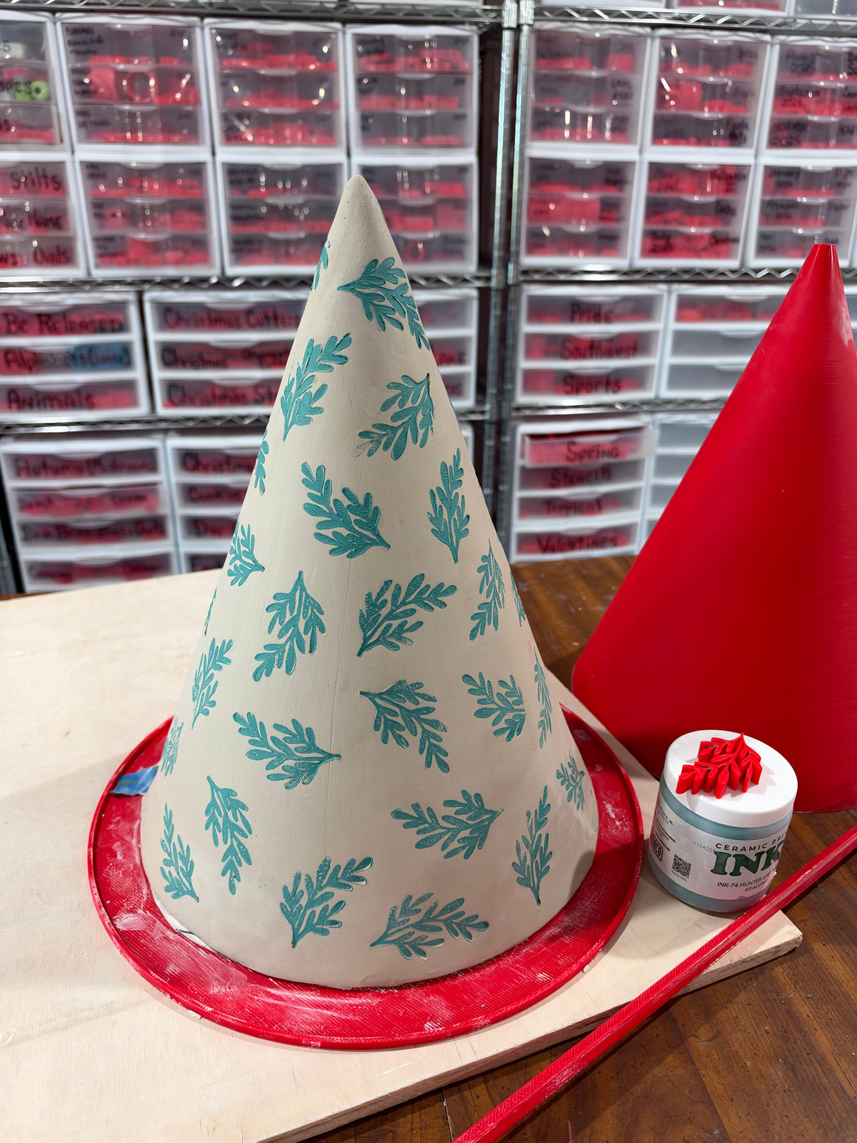 Extra Large Traditional Christmas Tree Cone Template, Clay Cutter & Form - 11.5" diameter x 14.5" tall, Plastic 3D printed, Cone Design, Each or Set