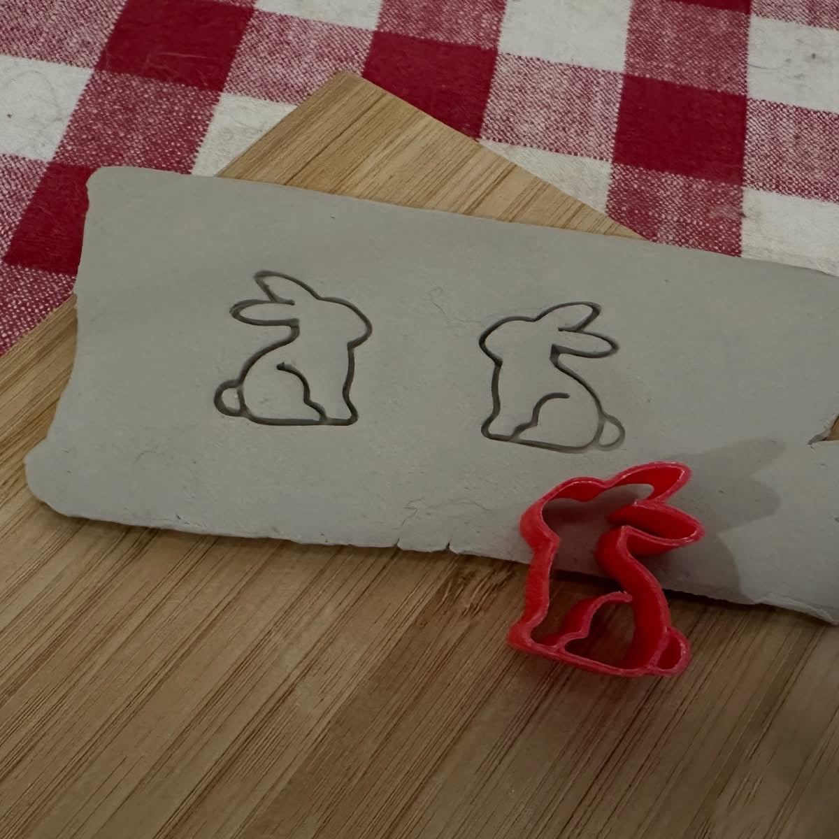 Mini Bunny Pottery Stamp - February 2026 stamp of the month, plastic 3D printed, multiple sizes