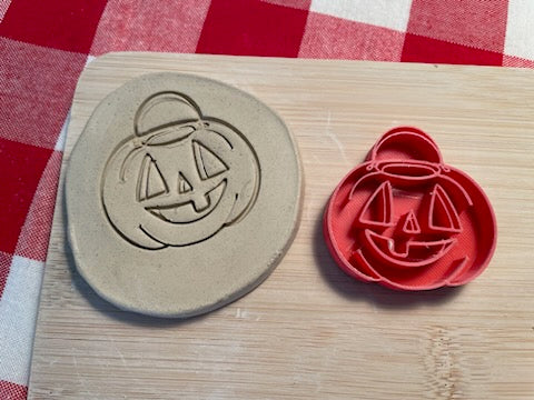 Pumpkin Pottery Stamp, From the February 2024 mystery box -  plastic 3D printed, multiple sizes available