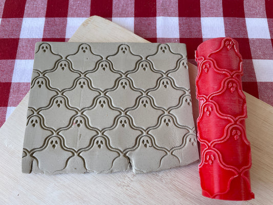 Ghost Tile pattern textured roller - from August 2024 mystery box, plastic 3D printed, repeating pattern