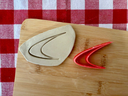 Boomerang (Pointed) Pottery Stamp - June 2026 - Mid Century Modern Themed Mystery Box, multiple sizes available
