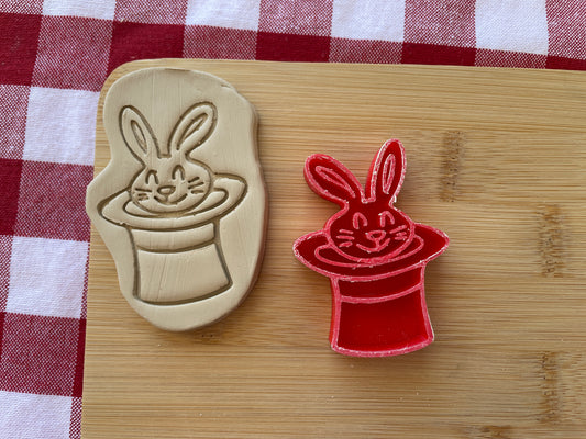 Magic Rabbit in a hat - Pottery Stamp - June 2025 - Circus Themed Mystery Box, multiple sizes available