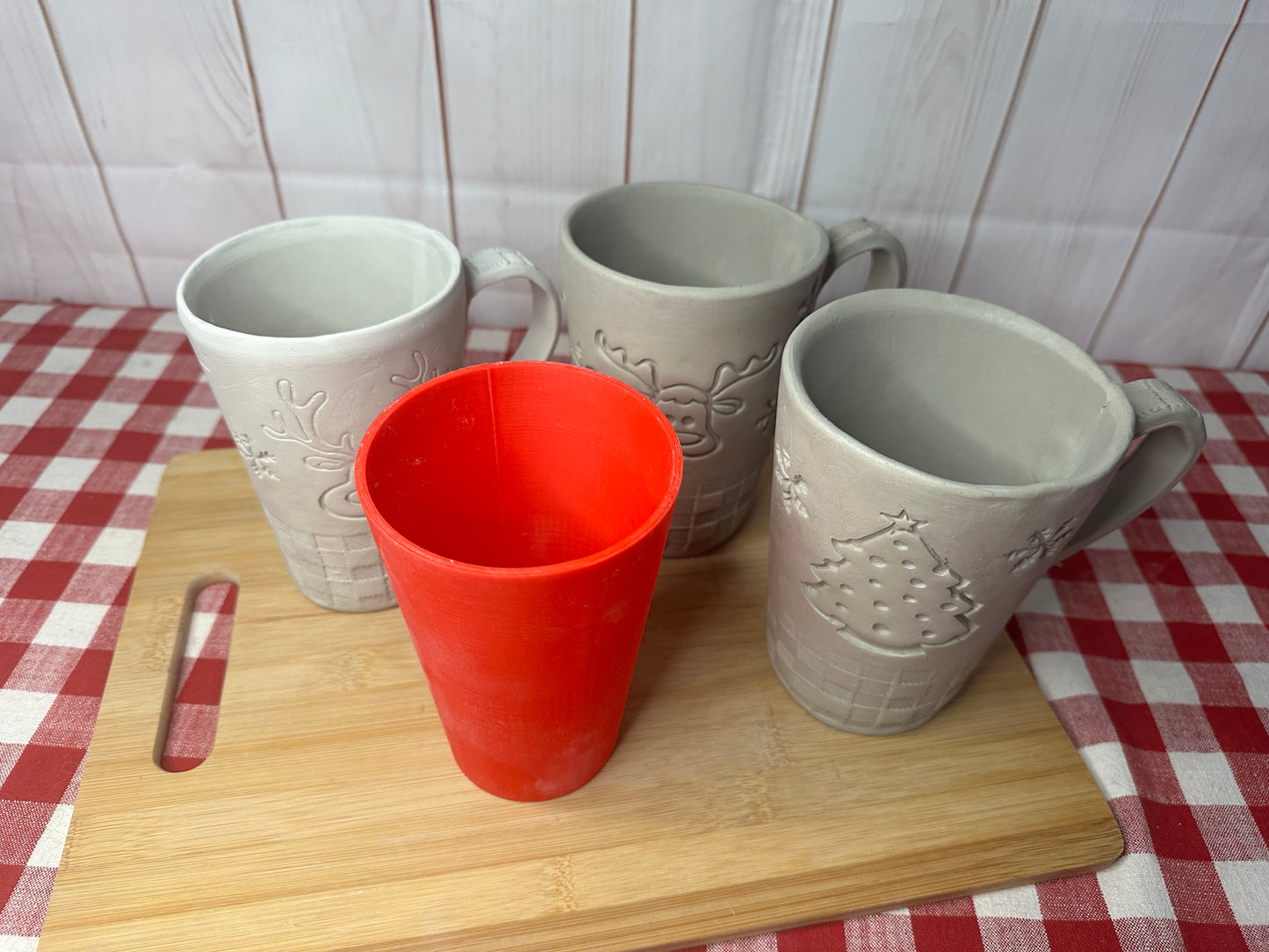 Tall Cup Form for Tall Cup Pottery Template - Form Only - Straight side, 3" Base x 6" Tall x 4" top Finished size