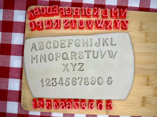 Alphabet and Number Pottery Stamp Set - Pirate Font - August 2026 Pirate Theme Mystery Box - alphabet and numbers