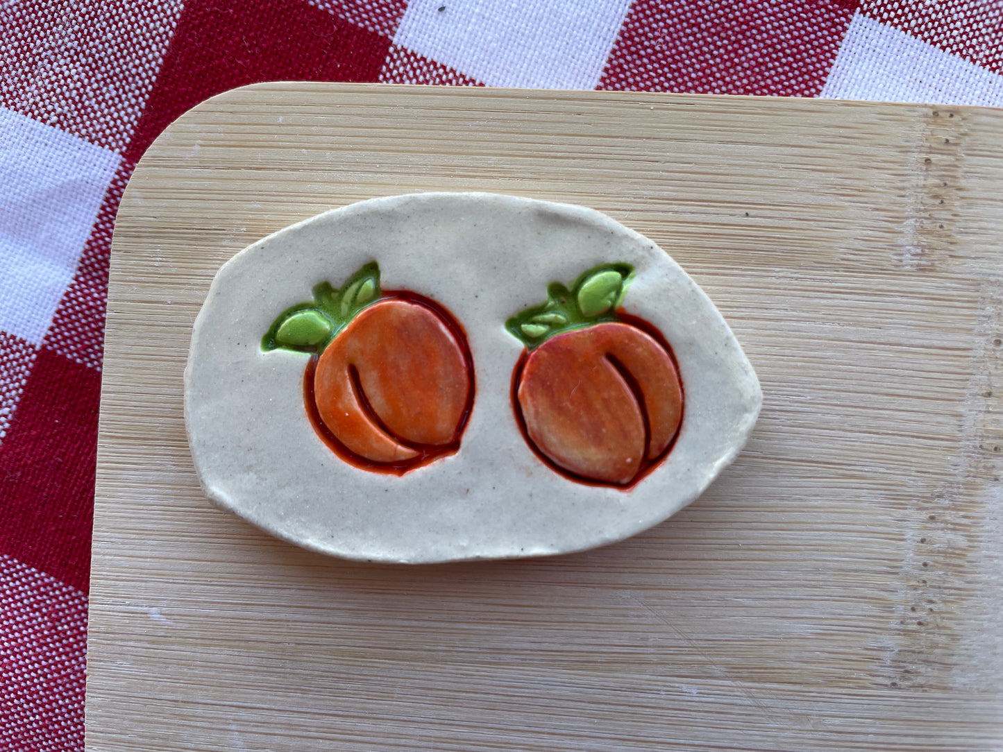 Mini Peach Pottery Stamp - December 2024 stamp of the month, plastic 3D printed, multiple sizes