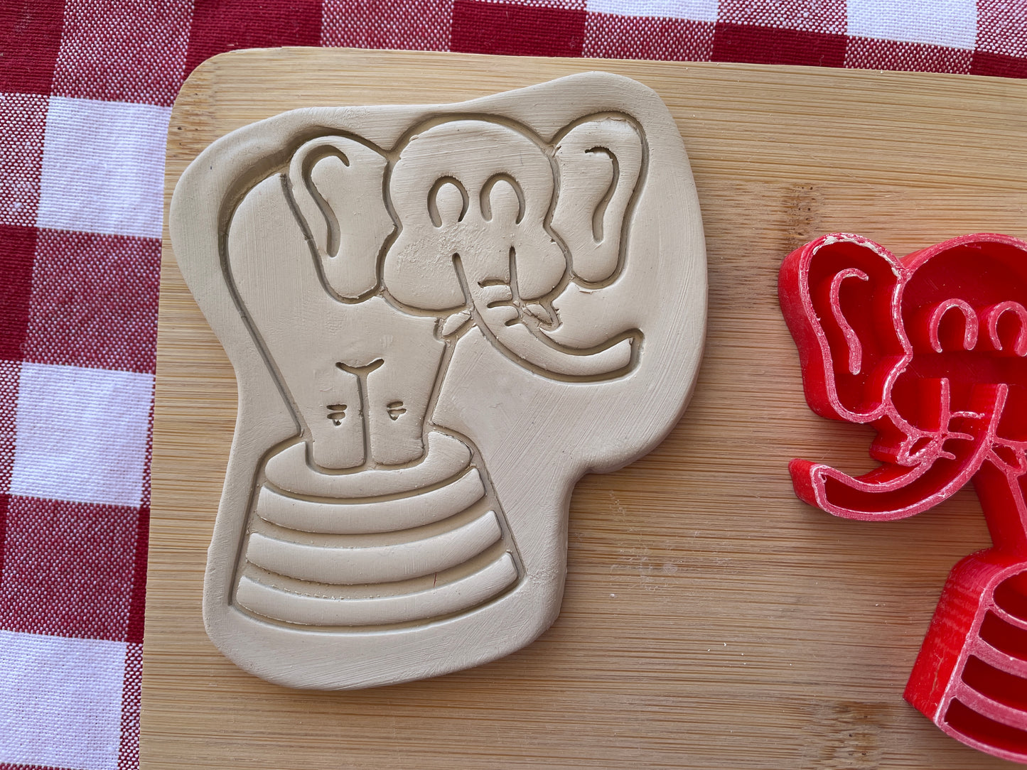 Elephant - Pottery Stamp - June 2025 - Circus Themed Mystery Box, multiple sizes available