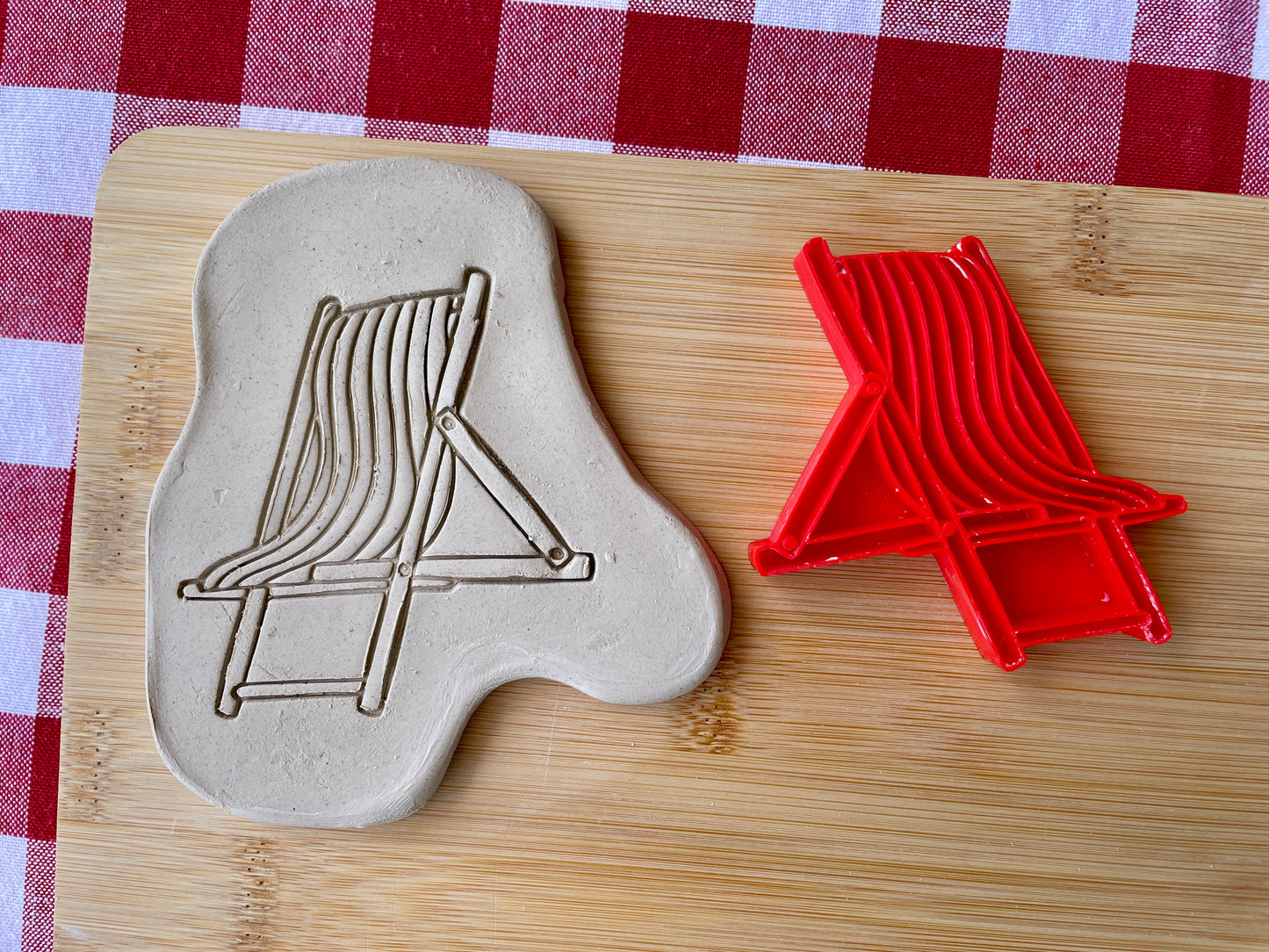 Beach Chair Pottery Stamp - April 2026 - Beach Themed Mystery Box, multiple sizes available