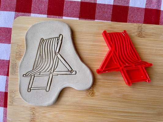 Beach Chair Pottery Stamp - April 2026 - Beach Themed Mystery Box, multiple sizes available