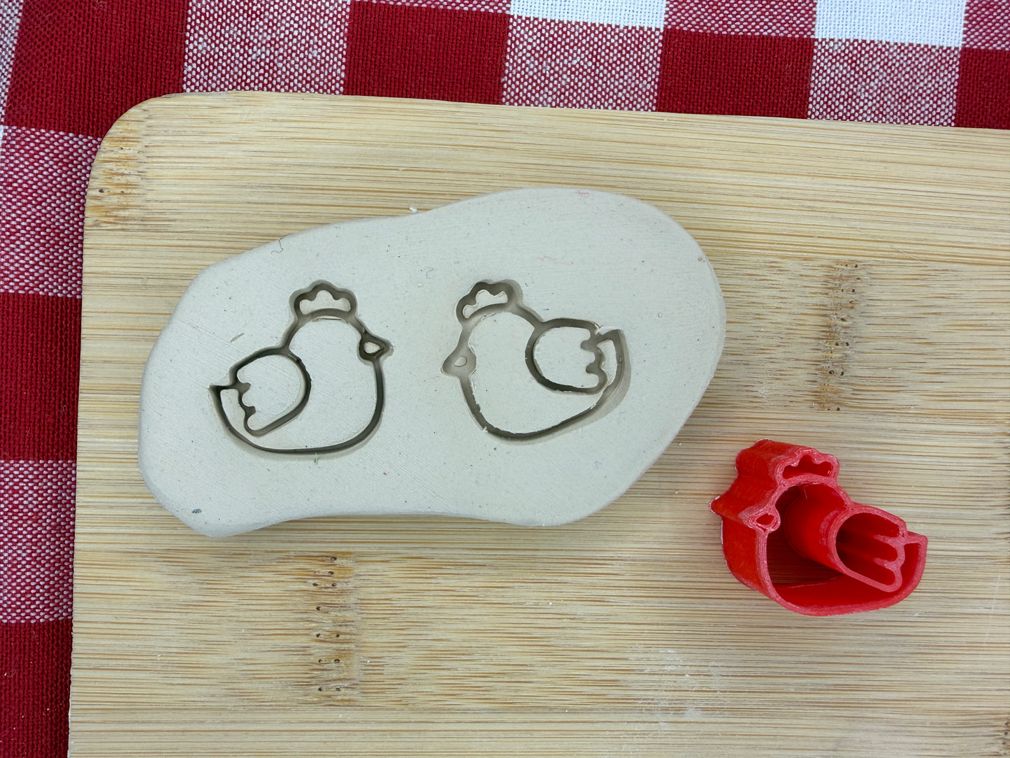 Mini Chicken Pottery Stamp - March 2026 stamp of the month, plastic 3D printed, multiple sizes