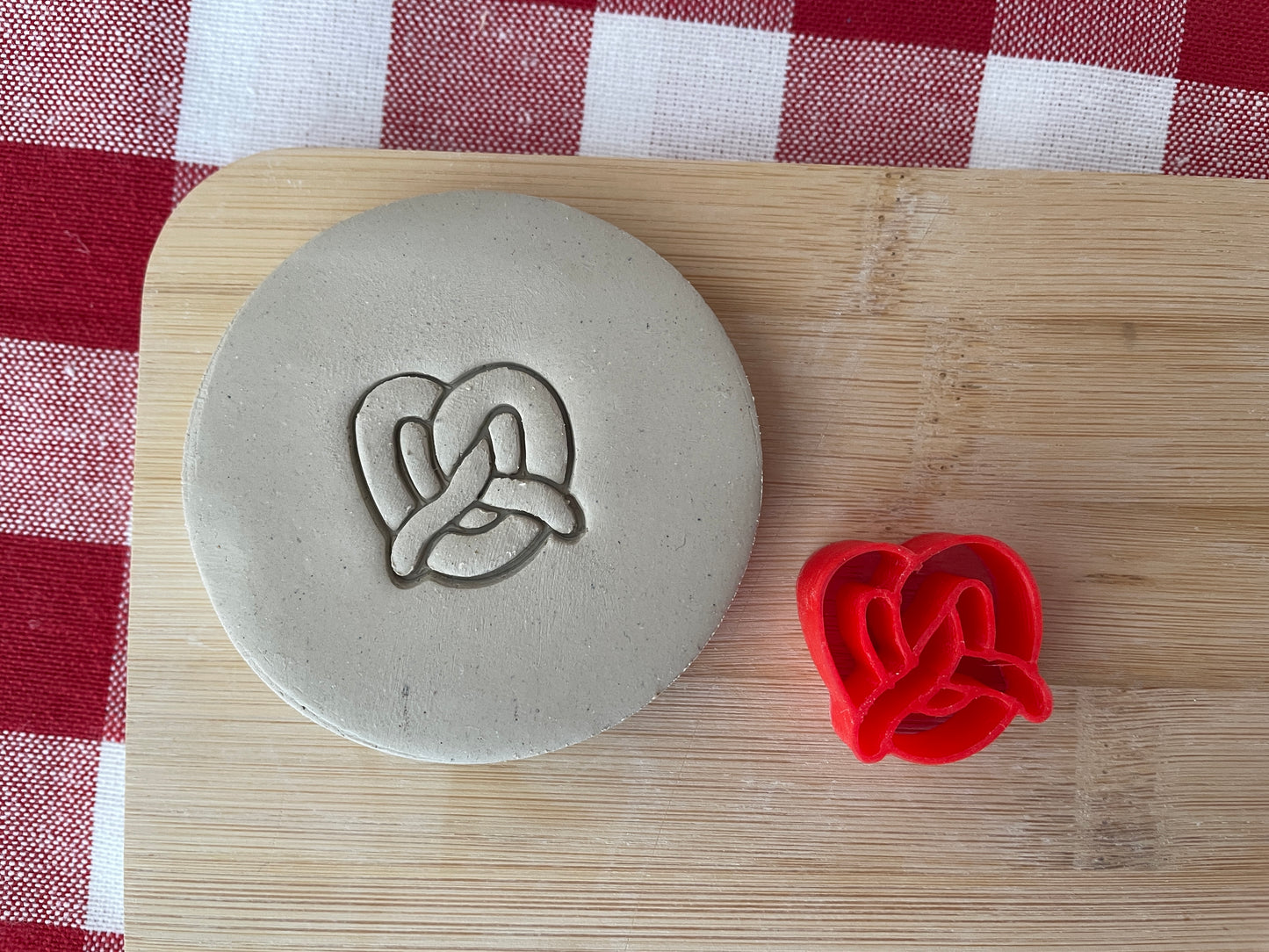Mini Pretzel Pottery Stamp - November 2025 stamp of the month, plastic 3D printed, multiple sizes