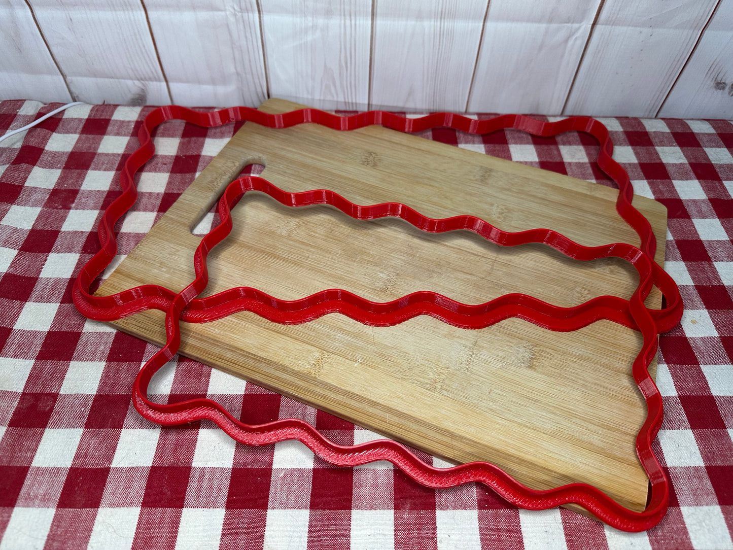 Wavy edge Rectangle Clay Cutter - plastic 3D printed, pottery tool, multiple sizes