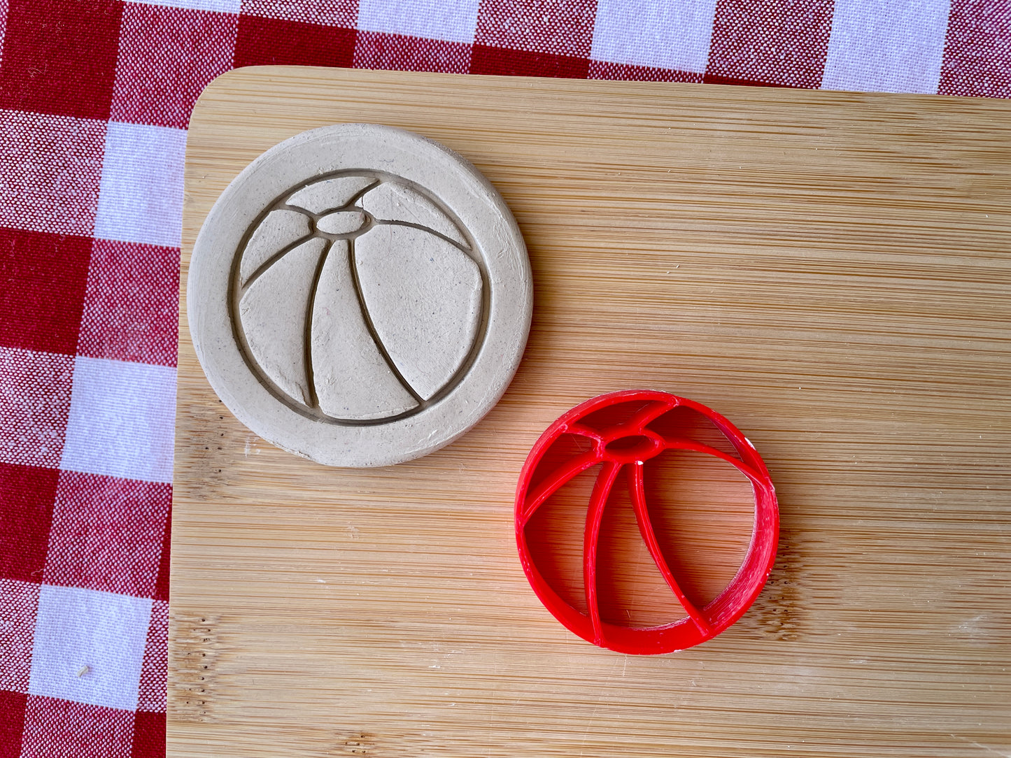 Beach Ball Pottery Stamp - April 2026 - Beach Themed Mystery Box, multiple sizes available