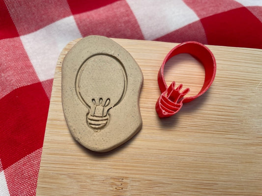 Light Bulb Pottery Stamp -  November 2023 mystery box, multiple sizes available