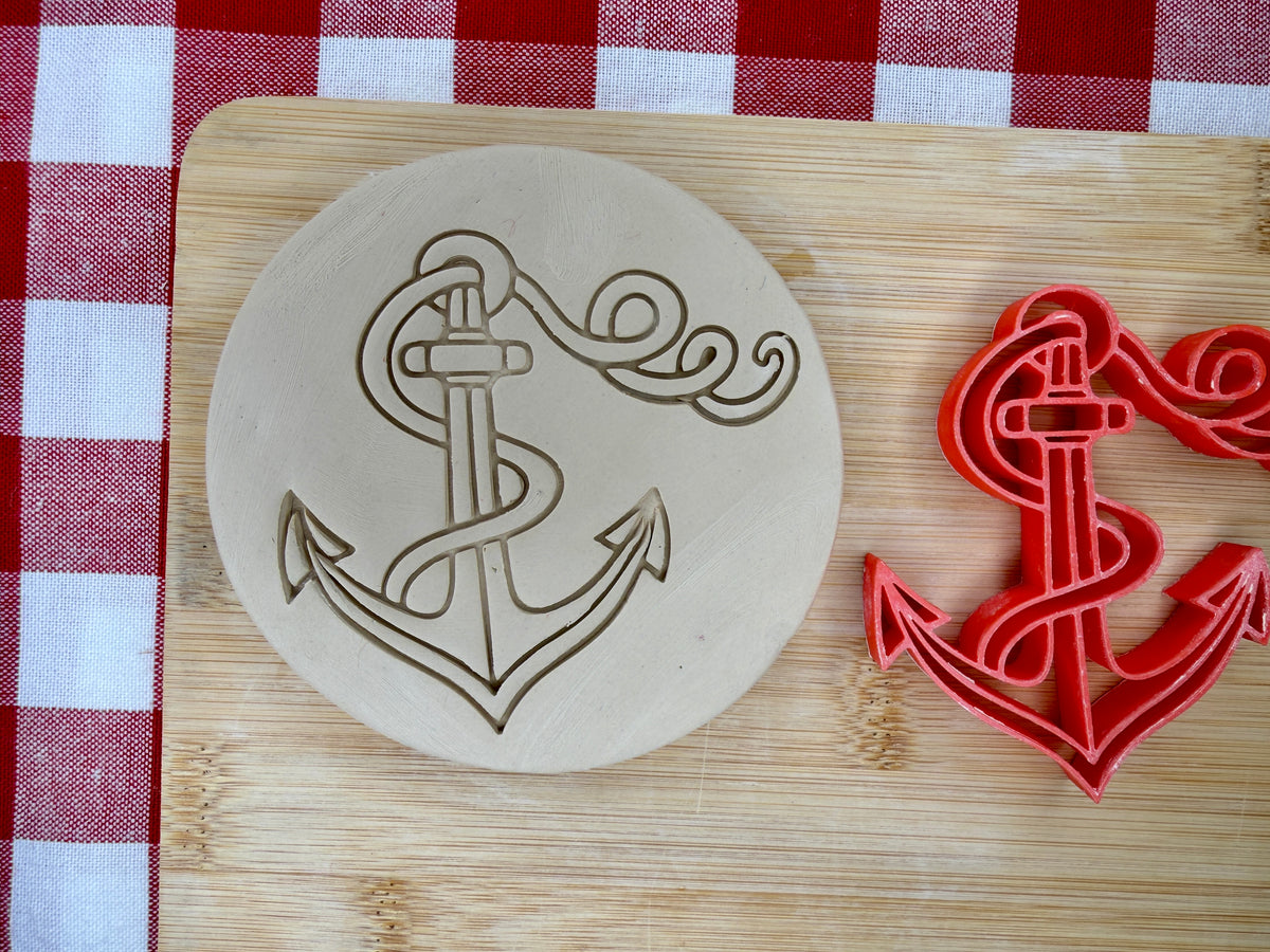 Maritime Anchor with rope Pottery Stamp - August 2026 - Pirate Themed Mystery Box, multiple sizes available