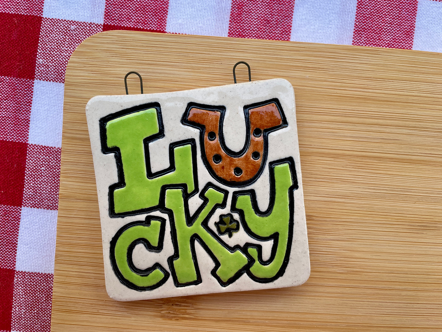 "LUCKY" - Word Pottery Stamp - January 2026 - Irish Themed Mystery Box, multiple sizes available