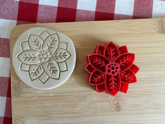 Poinsettia Pottery Stamp - July 2026 - Vintage Christmas Themed Mystery Box, multiple sizes available