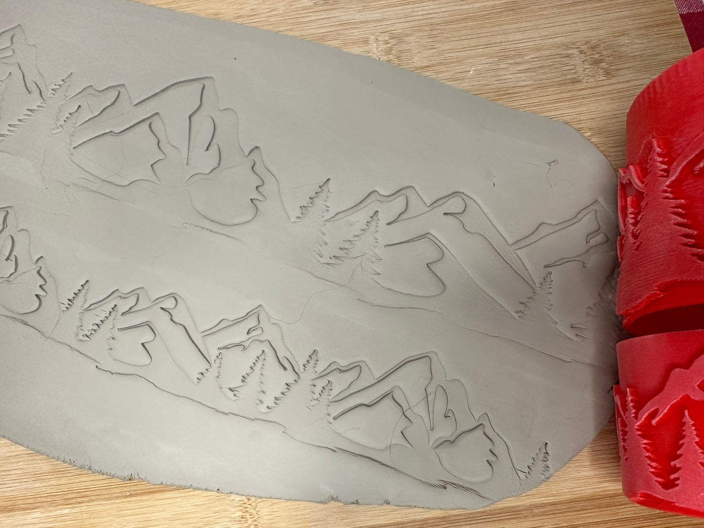 NEW size added - Mountains Texture Roller - from the March 2023 mystery box, repeating pattern, plastic 3D printed