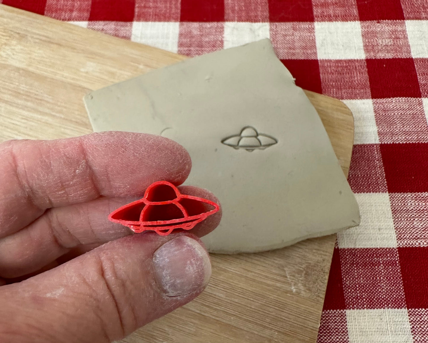 UFO Mini Pottery Stamp - October 2023 stamp of the month, multiple sizes
