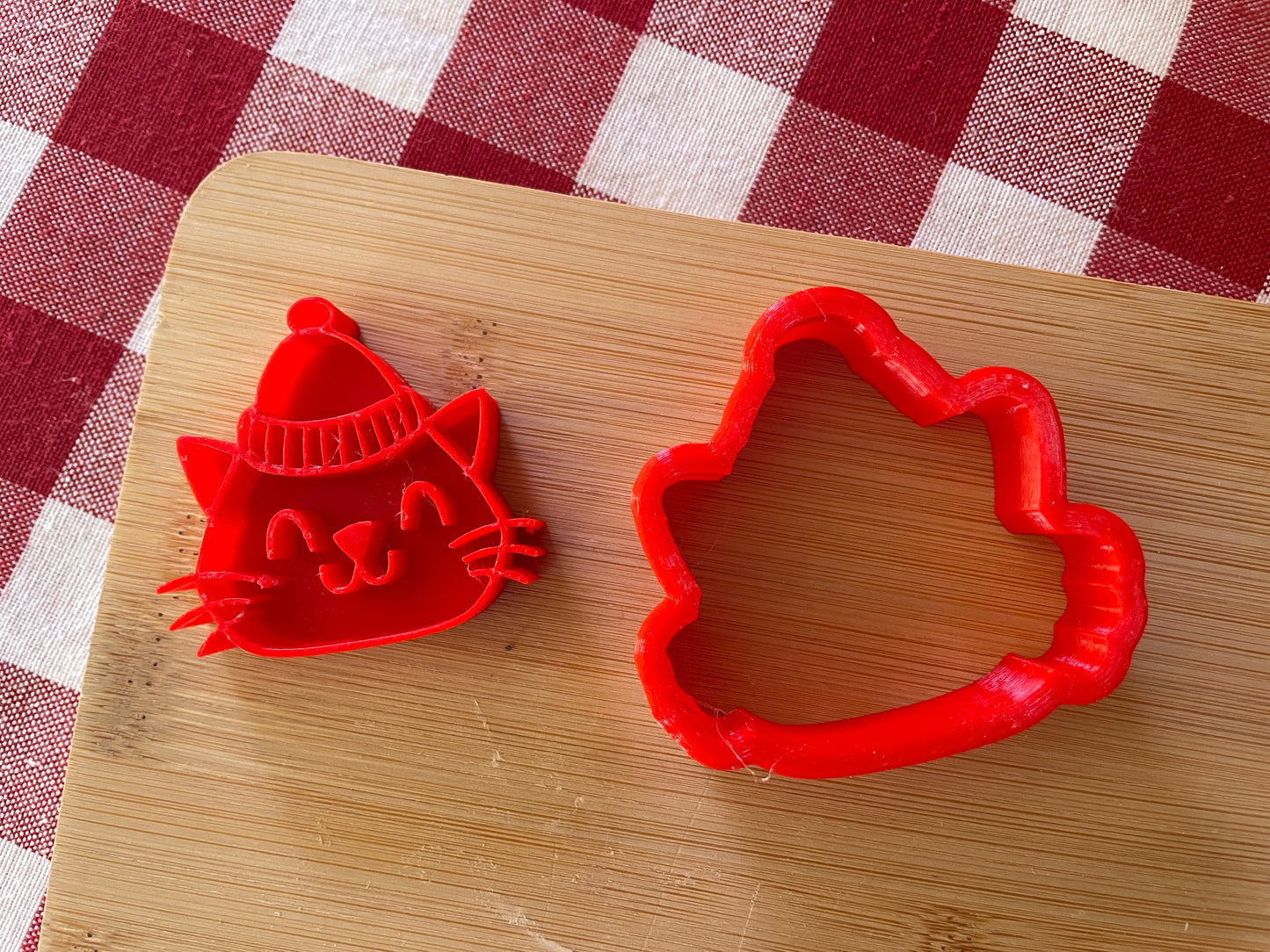 Winter Cat - Stamp with Optional Cookie Cutter - July 2025 - Christmas in July Themed Mystery Box, multiple sizes available
