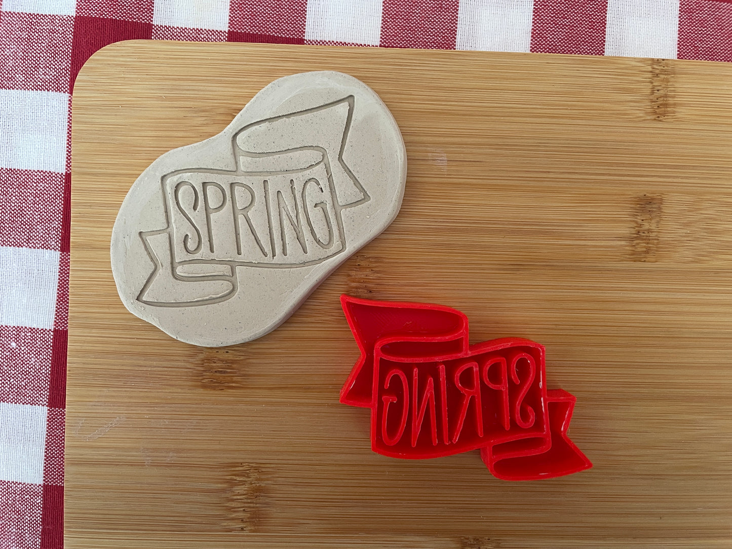 "Spring" Banner - Word Pottery Stamp - February 2026 - Easter Themed Mystery Box, multiple sizes available