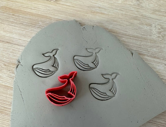 Whale Mini Pottery Stamp - April 2024 Stamp of the Month, plastic 3D printed, multiple sizes