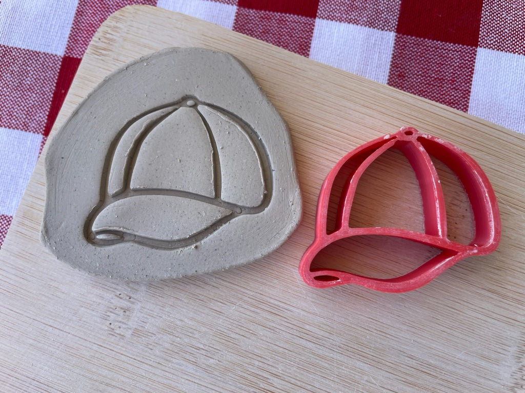 Baseball Cap pottery stamp, from the April 2024 Boys Themed mystery box - multiple sizes available, 3D printed