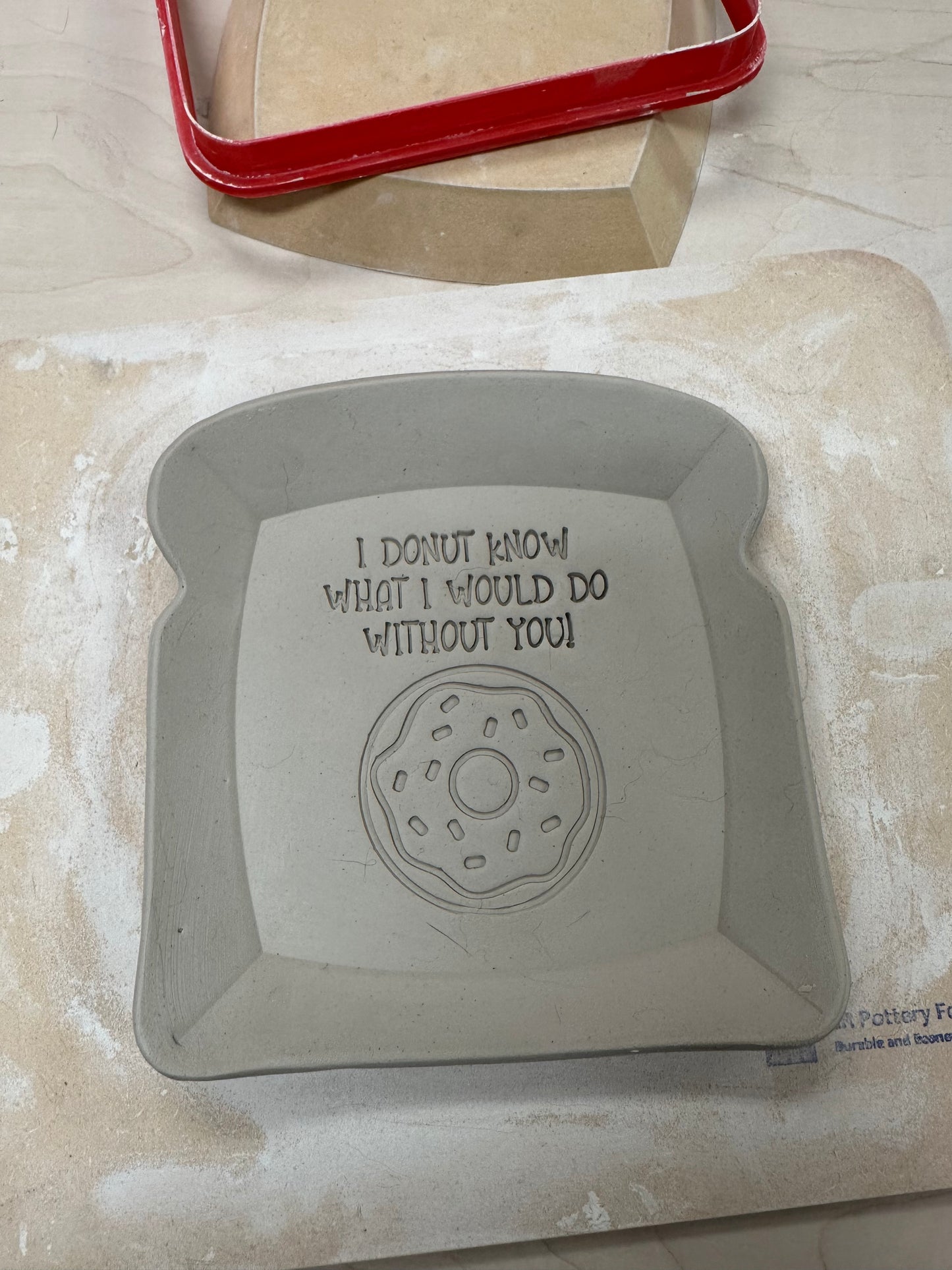 "I Donut know what I would do without you" word stamp - plastic 3D printed, multiple sizes, Punny Valentine