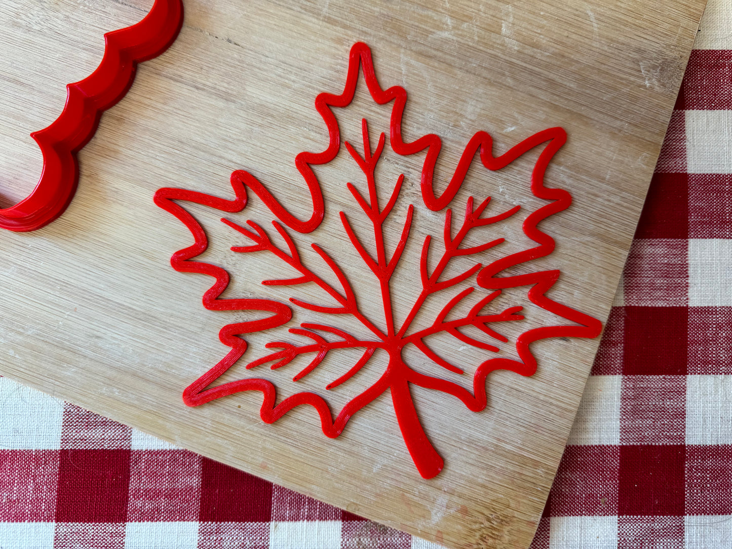 Fall Leaf Design, Pottery Stamp or Stencil w/ optional Cutter, plastic 3d printed, multiple sizes available