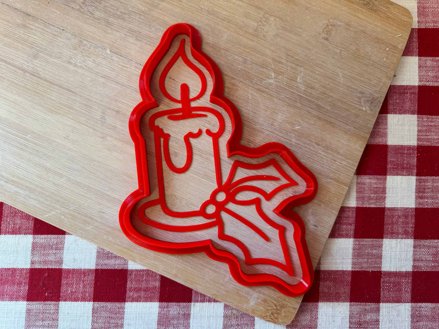 Candle design, pottery stamp or stencil w/ optional cutter -  plastic 3D printed, multiple sizes