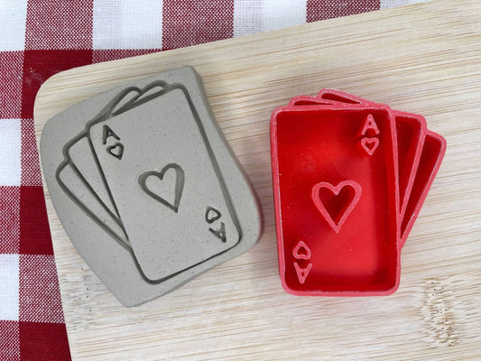 Playing Cards stamp, from the September 2024 Fun & Games themed mystery box - multiple sizes available, 3D printed