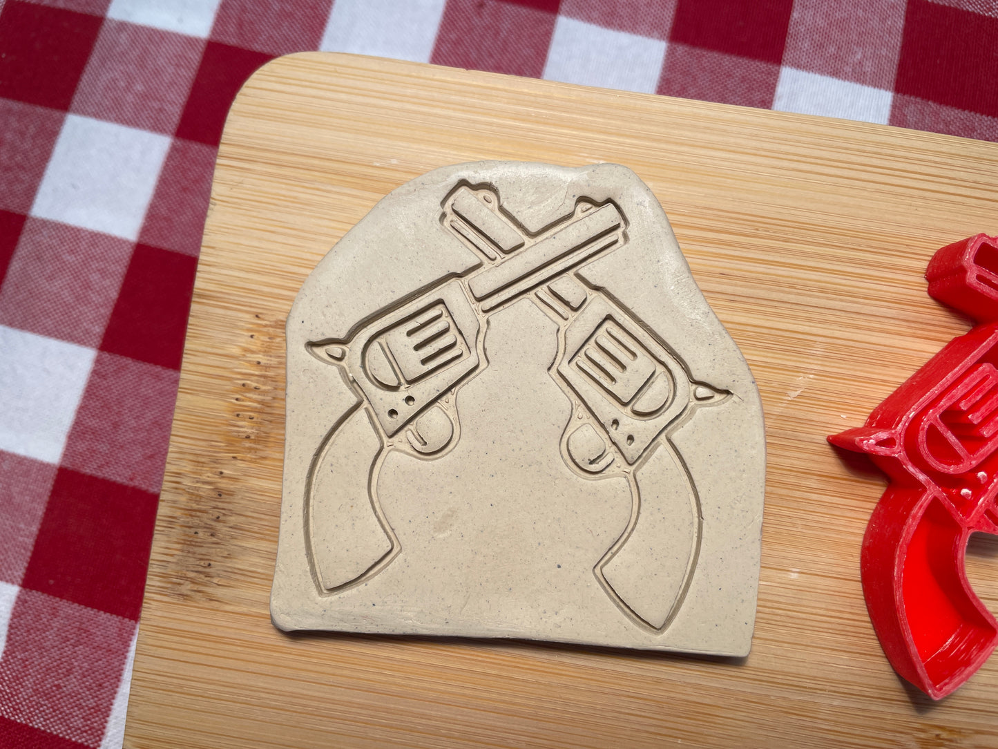 Guns Pottery Stamp - September 2025 - Country Western Themed Mystery Box, multiple sizes available