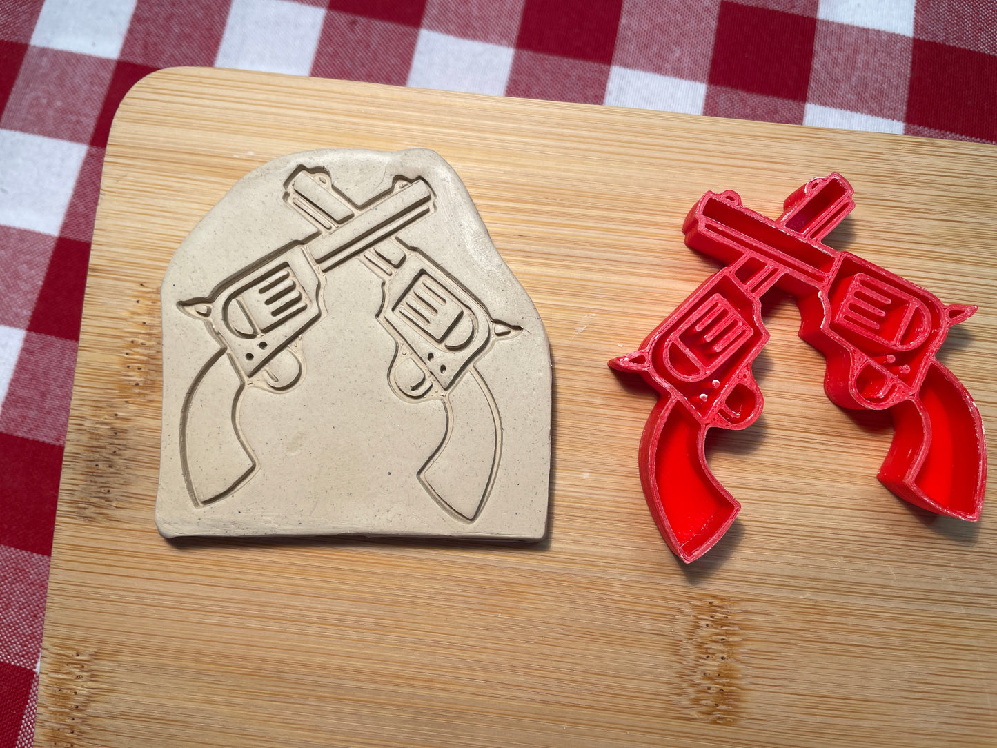 Guns Pottery Stamp - September 2025 - Country Western Themed Mystery Box, multiple sizes available