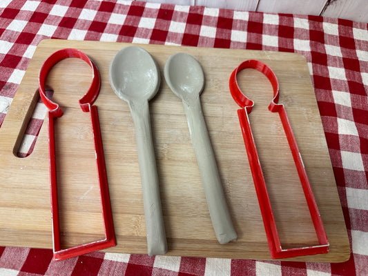 Spoon Clay Cutter, Rolled handle design - Template, Plastic 3D Printed, 2 sizes, Set or Each